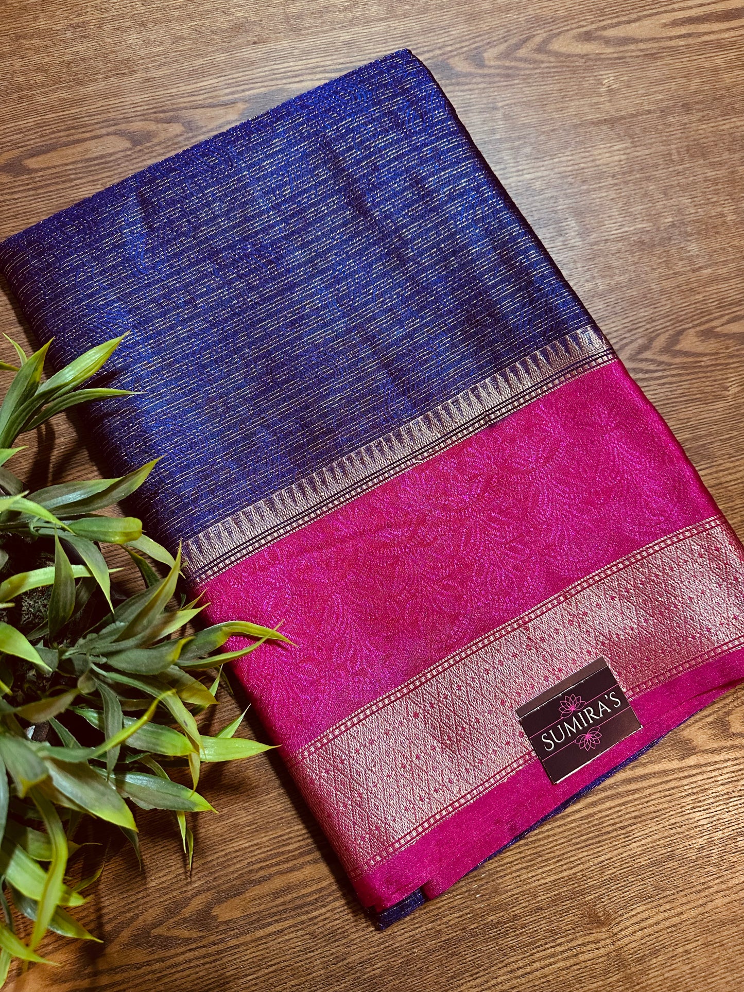 Dark Purple Mulberry Worm Silk Saree