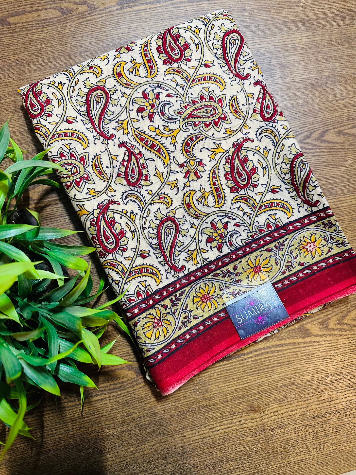 Maroon Pure Mul Cotton Hand Block Printed Saree