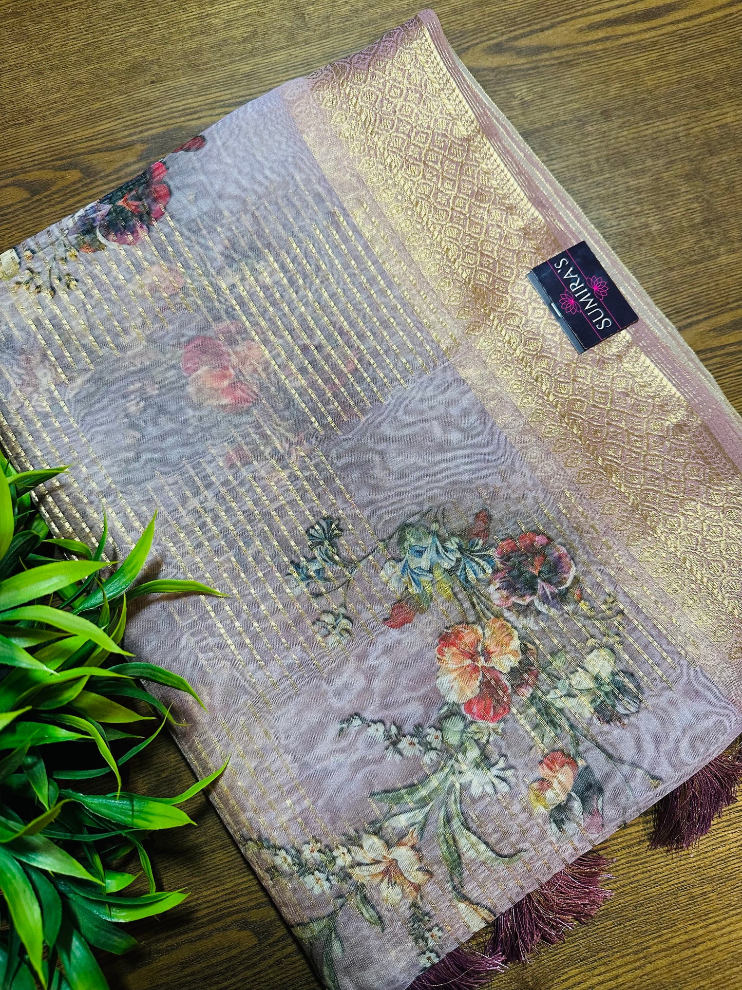 Mauve Tissue Silk Saree