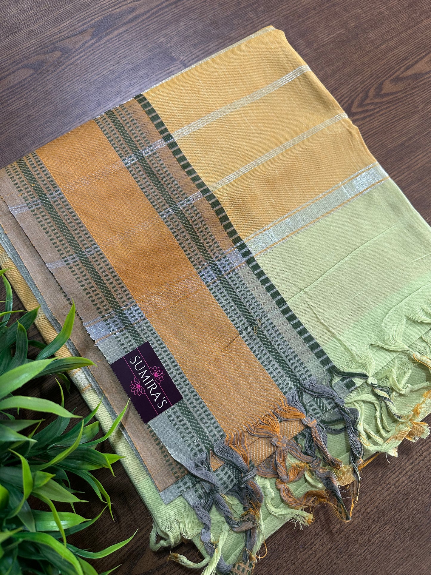 Pastel Green Pure Mangalagiri Organic Cotton Saree