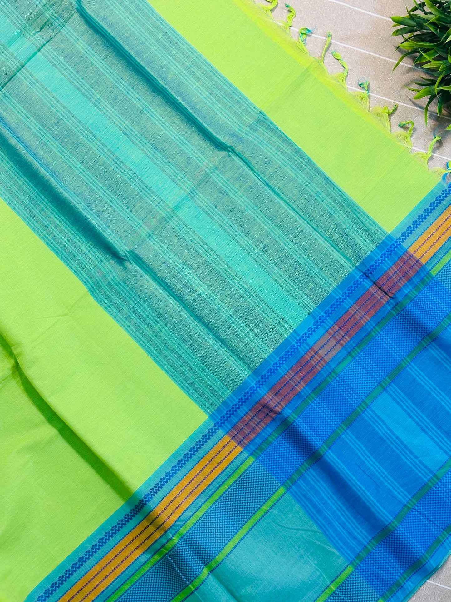 Green Pure Mangalagiri Organic Cotton Saree