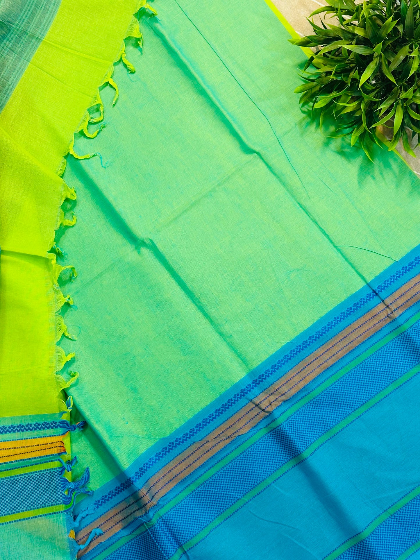Green Pure Mangalagiri Organic Cotton Saree