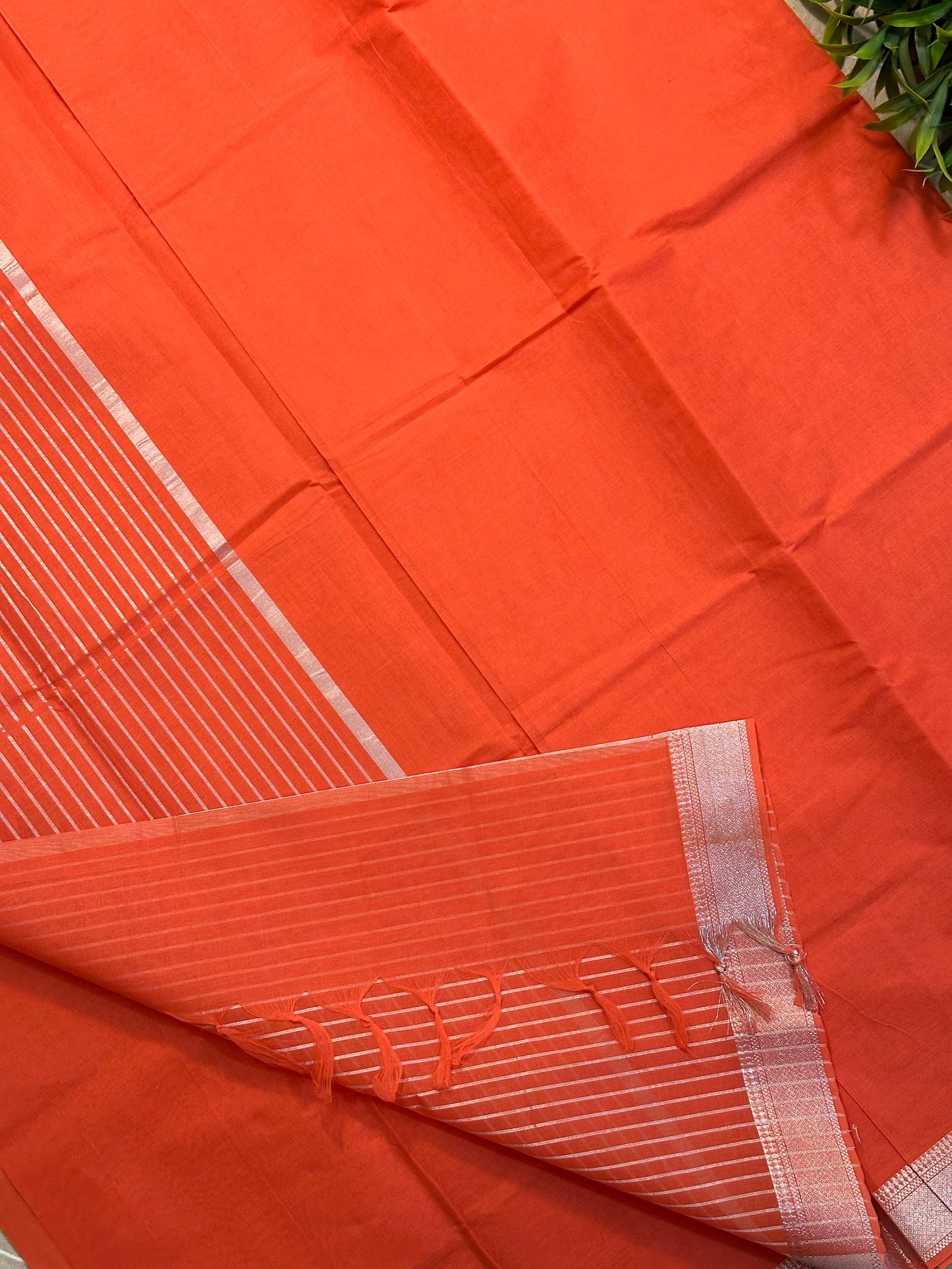 Peach Pure Mangalagiri Organic Cotton Saree