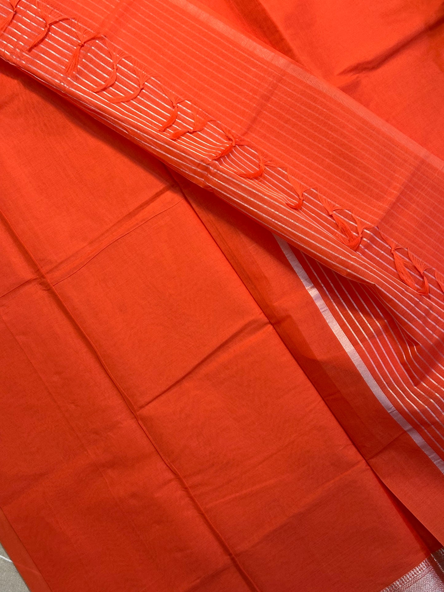 Peach Pure Mangalagiri Organic Cotton Saree