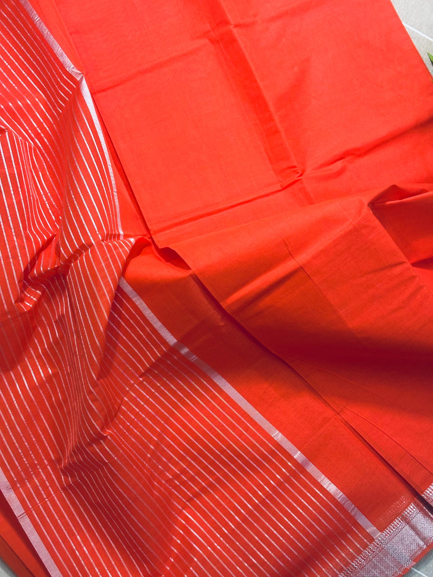 Peach Pure Mangalagiri Organic Cotton Saree