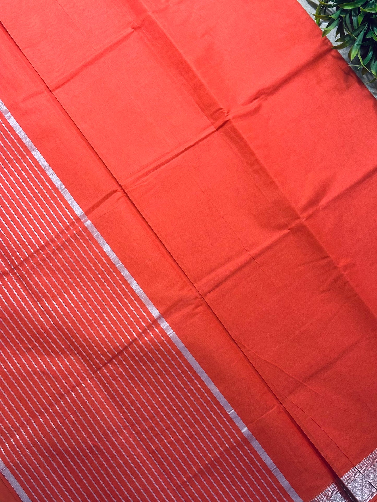Peach Pure Mangalagiri Organic Cotton Saree