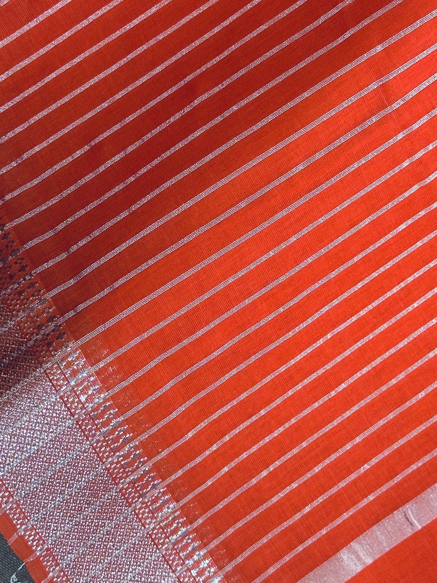 Peach Pure Mangalagiri Organic Cotton Saree