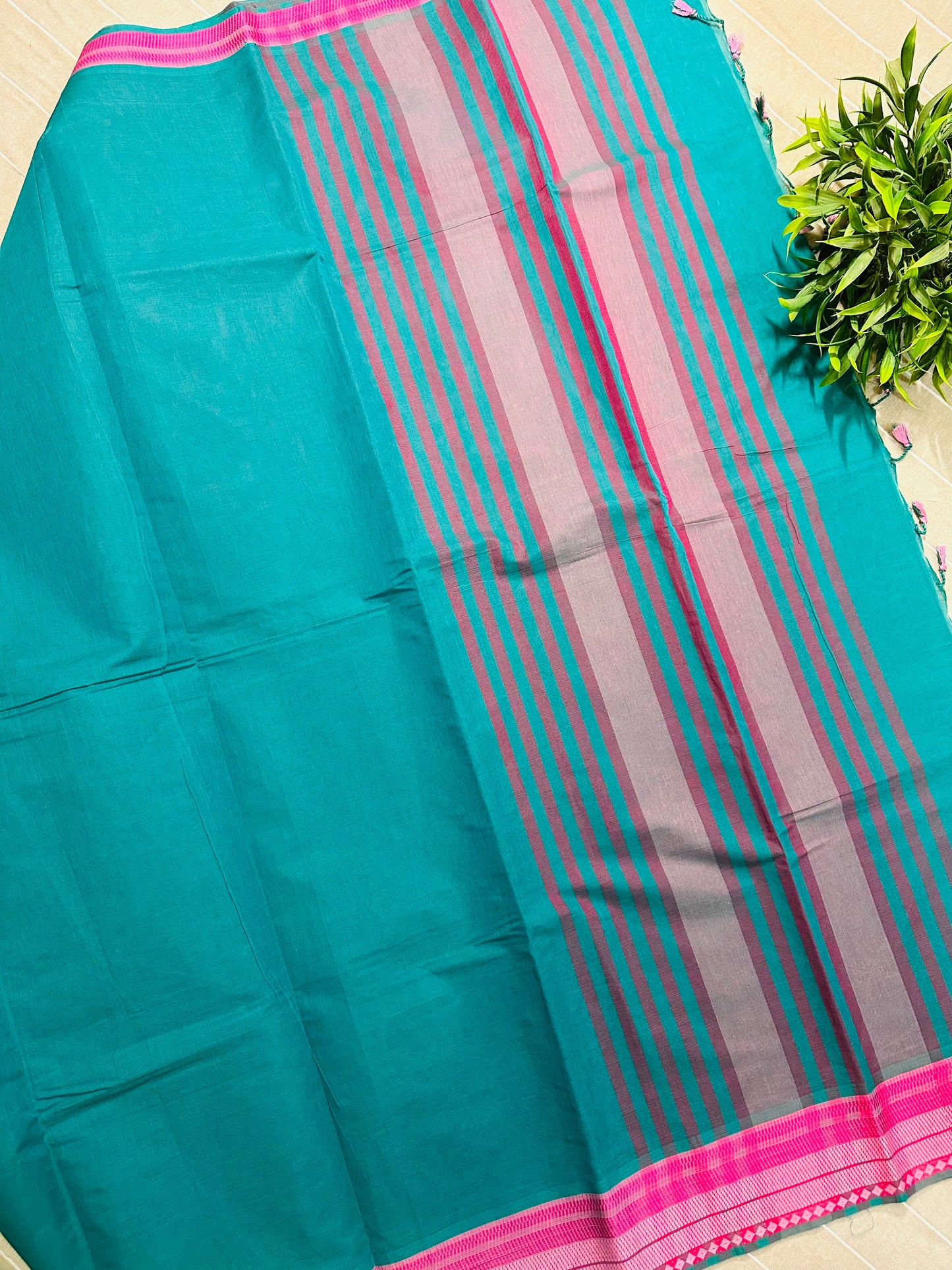 Raama Green Pure Mangalagiri Organic Cotton Saree
