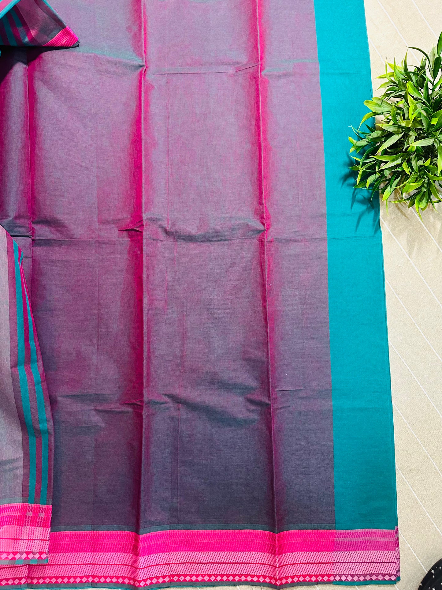 Raama Green Pure Mangalagiri Organic Cotton Saree