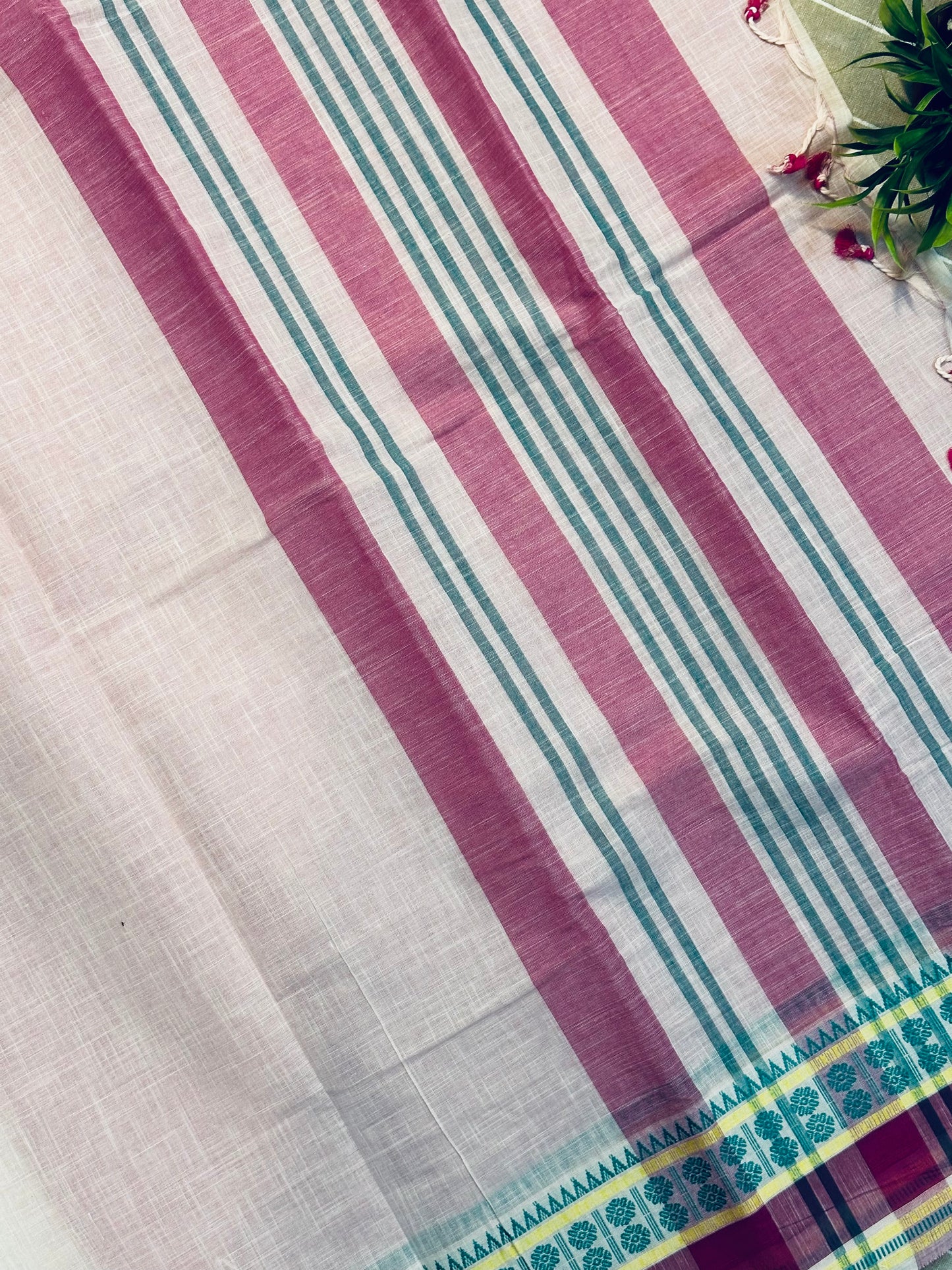 Pastel Pink Pure Mangalagiri Organic Cotton Saree