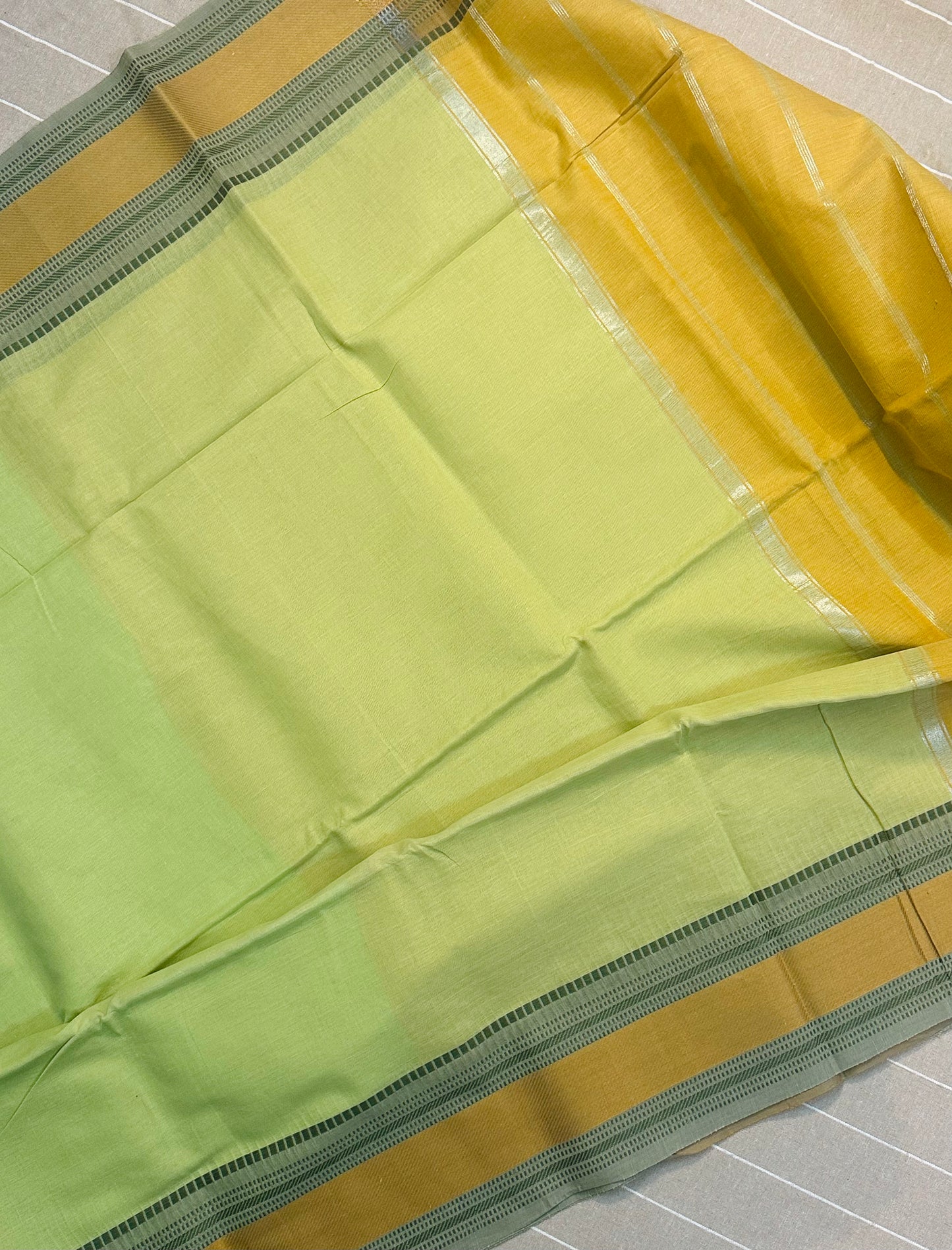 Pastel Green Pure Mangalagiri Organic Cotton Saree