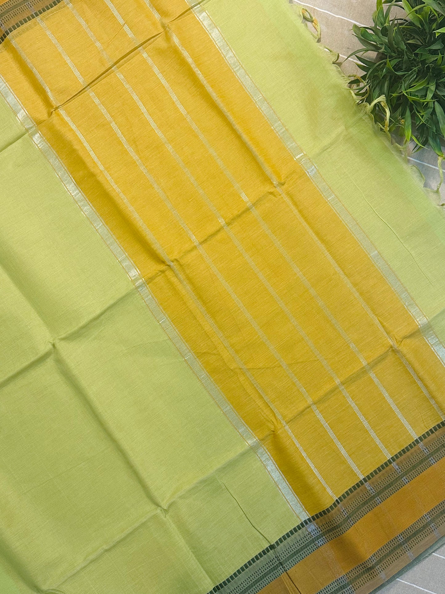 Pastel Green Pure Mangalagiri Organic Cotton Saree