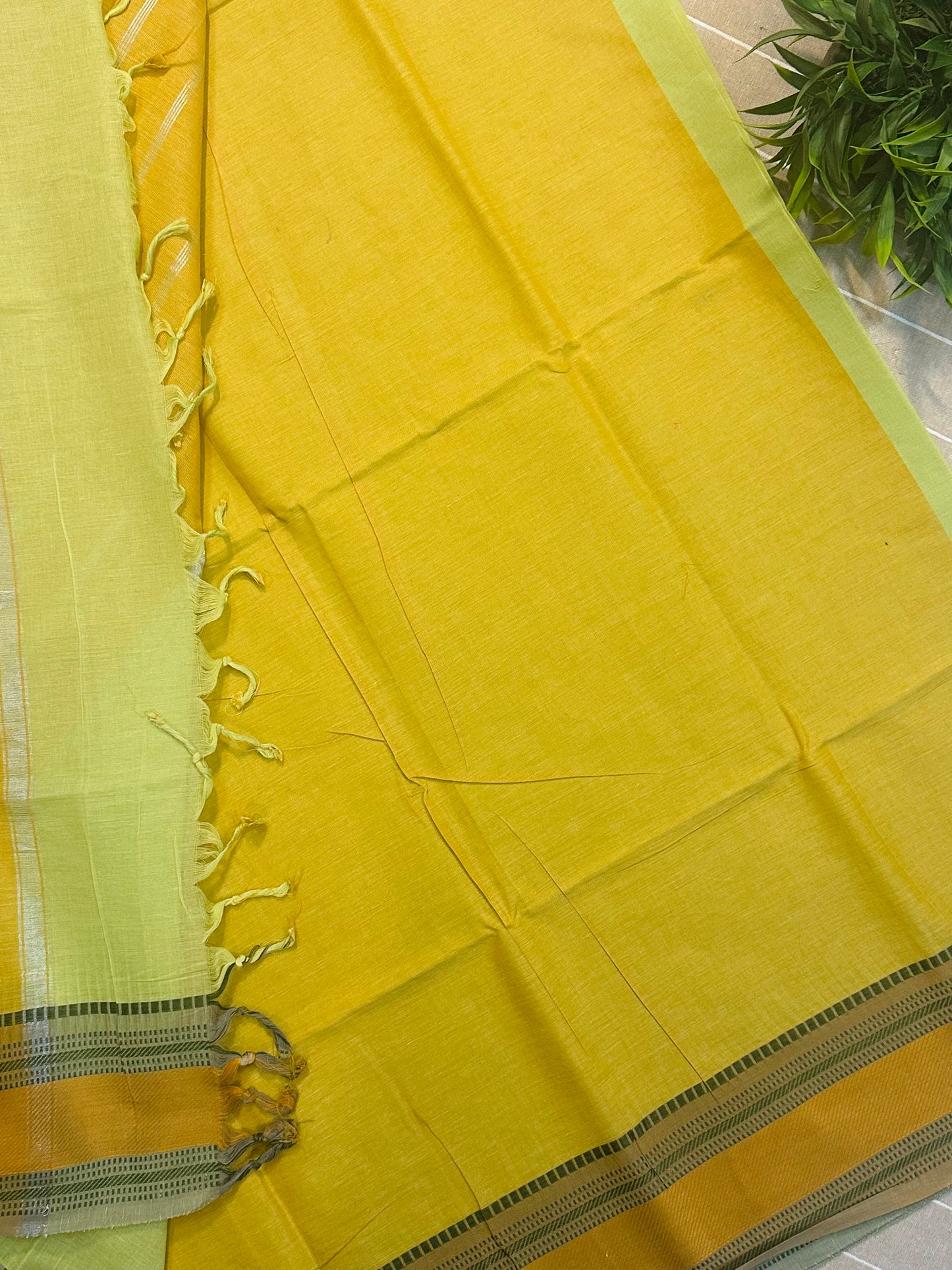 Pastel Green Pure Mangalagiri Organic Cotton Saree