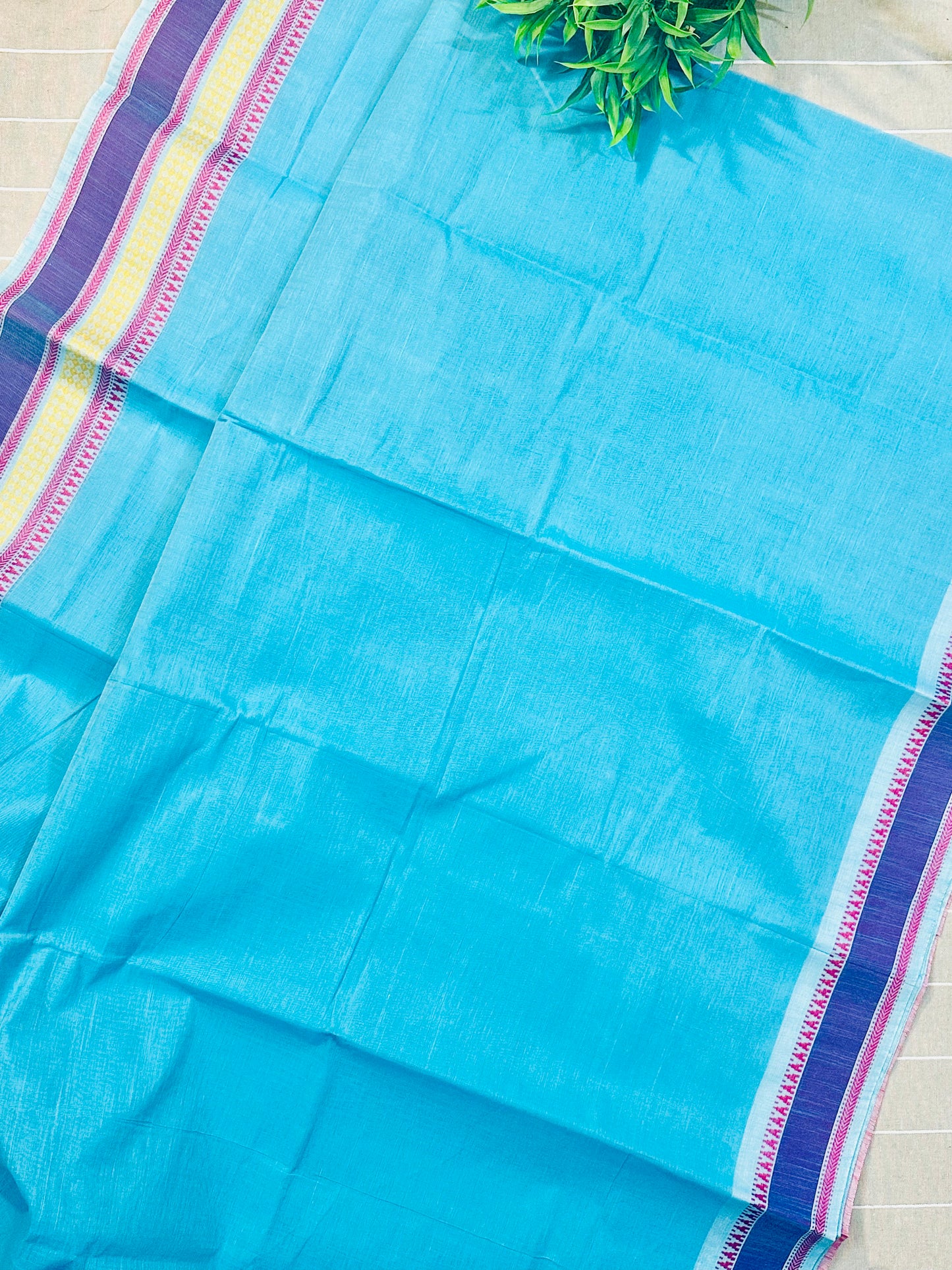 Blue Pure Mangalagiri Organic Cotton Saree