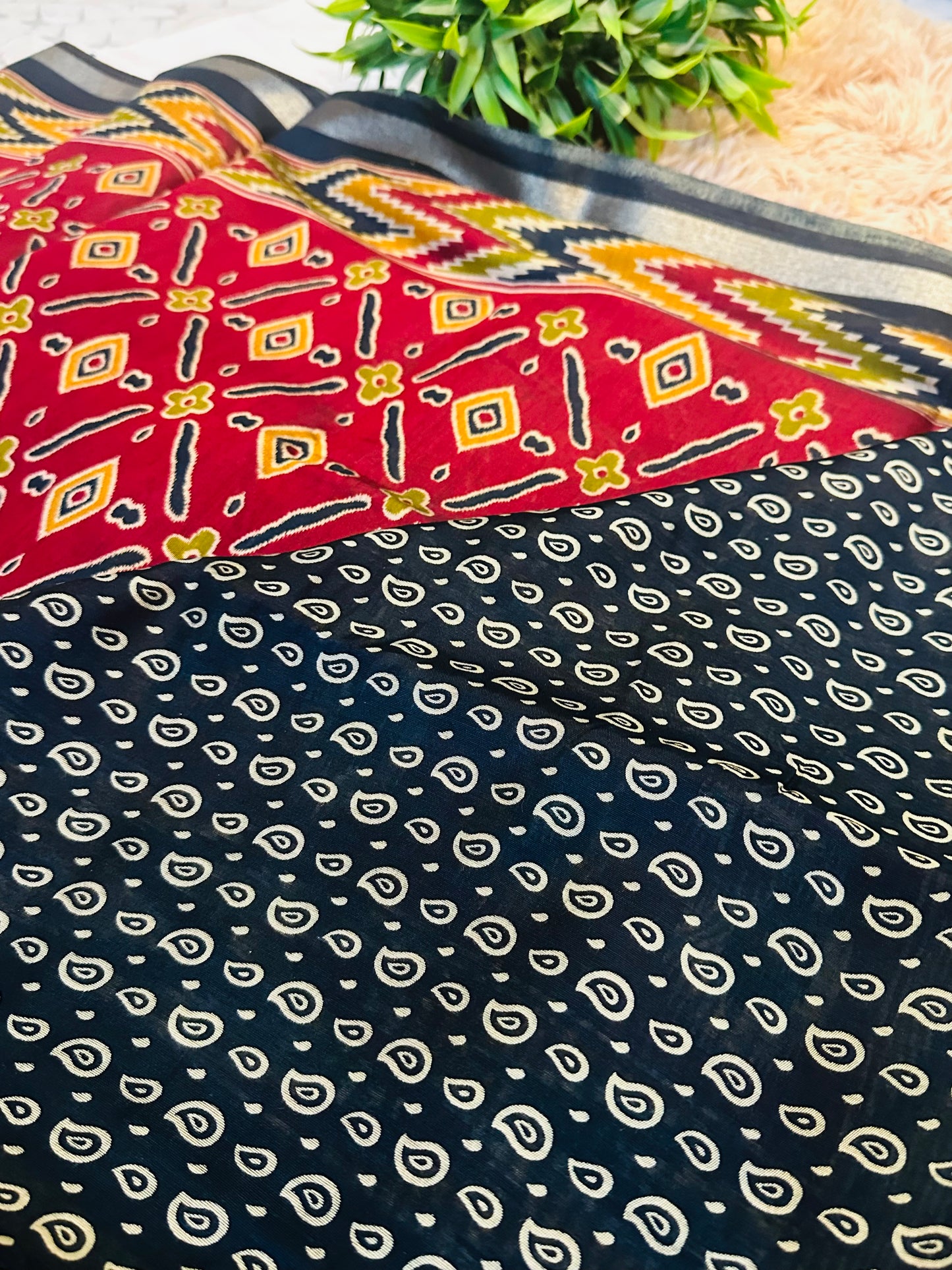 Maroon Maheshwari Cotton Saree