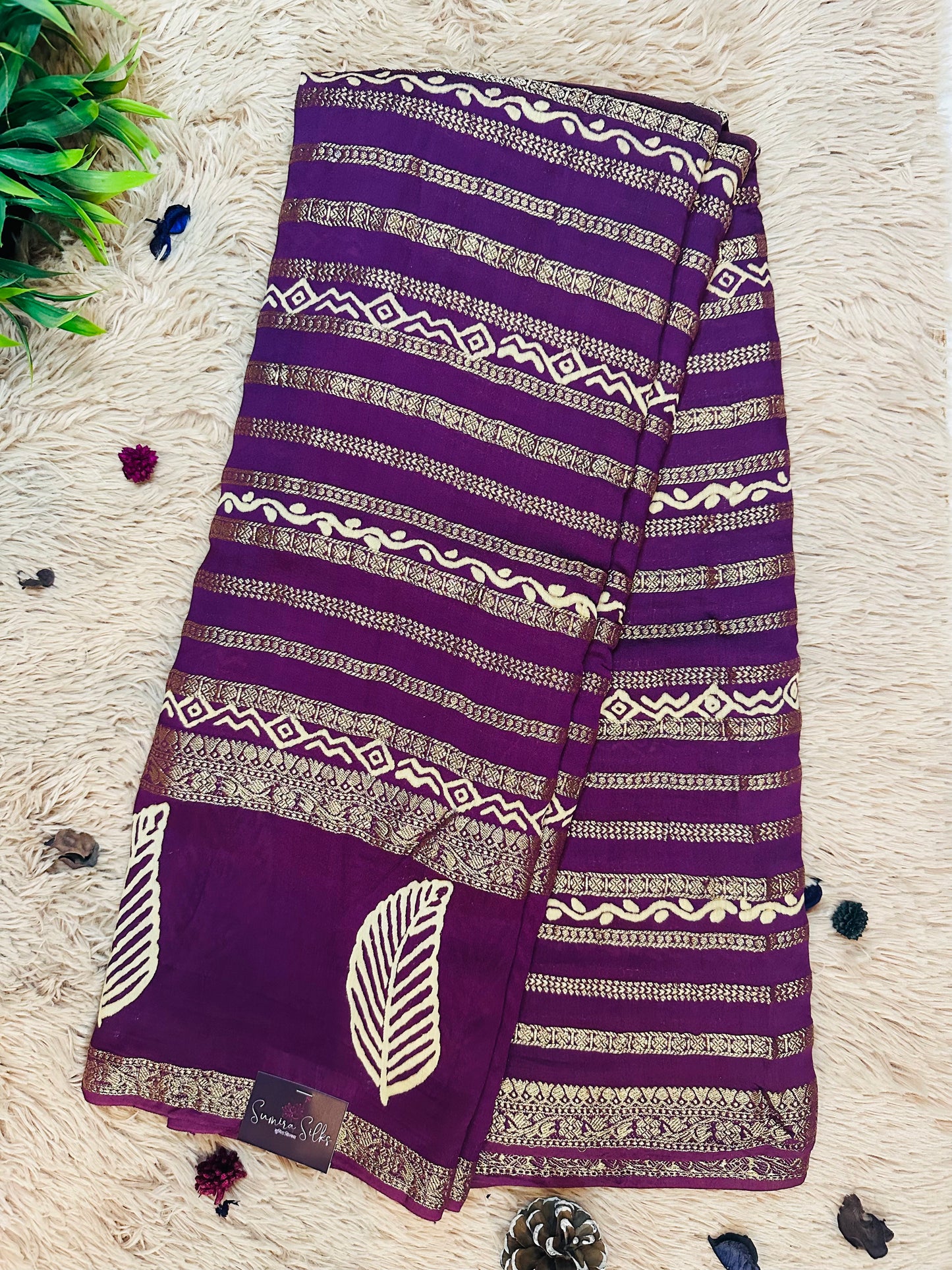 Wine Pure Mul Cotton Saree