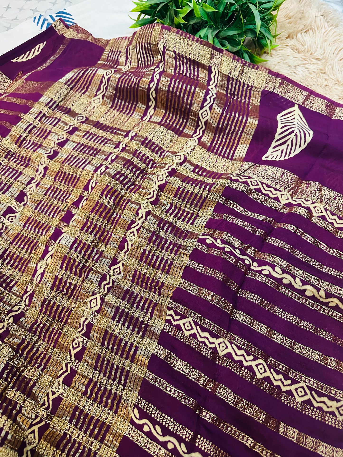 Wine Pure Mul Cotton Saree