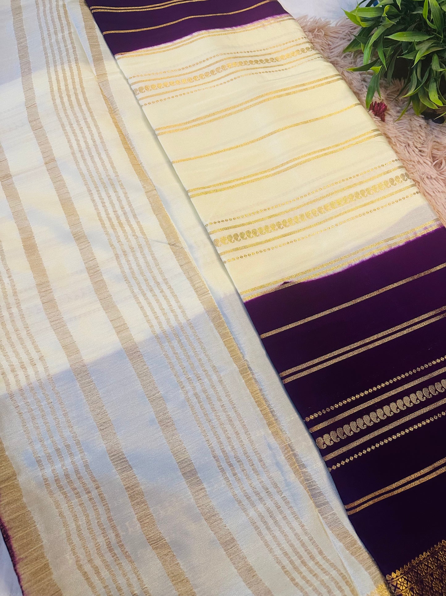Purple Premium KSIC Mysore Crepe Silk Saree
