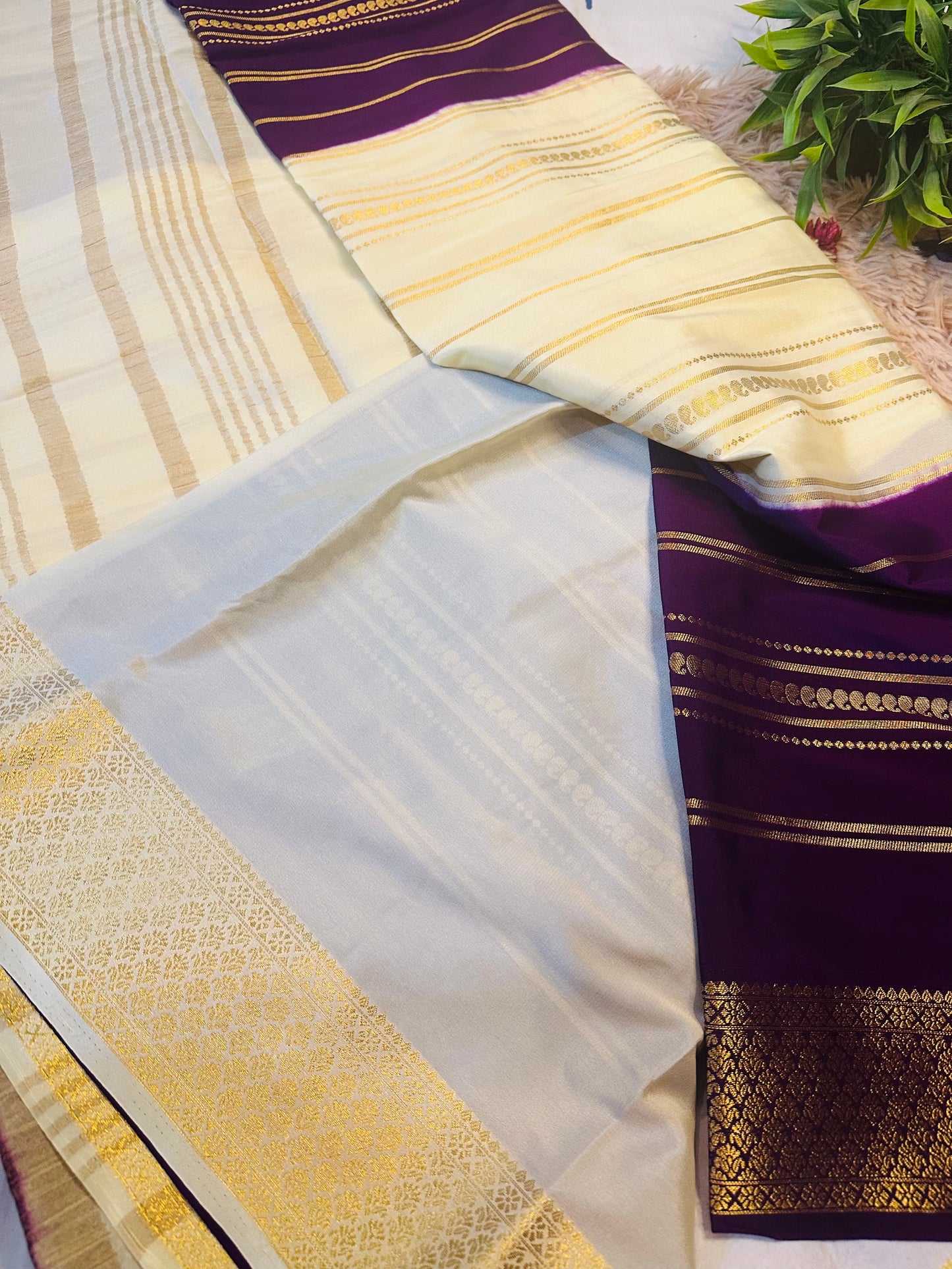 Purple Premium KSIC Mysore Crepe Silk Saree
