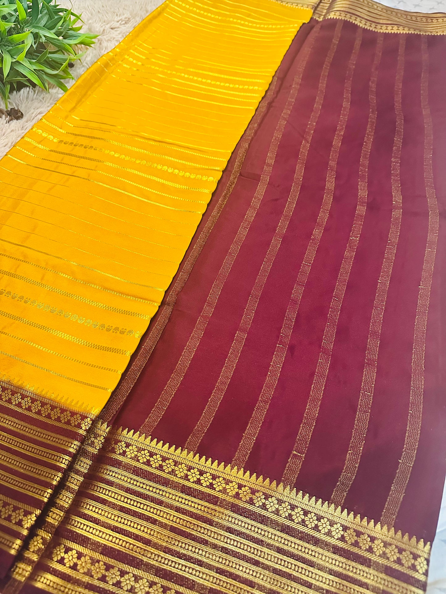 Mustard Premium KSIC Mysore Crepe Silk Saree