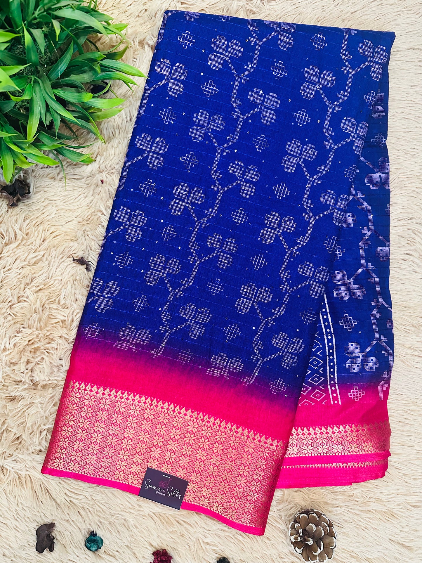 Purple Cotton Silk Saree