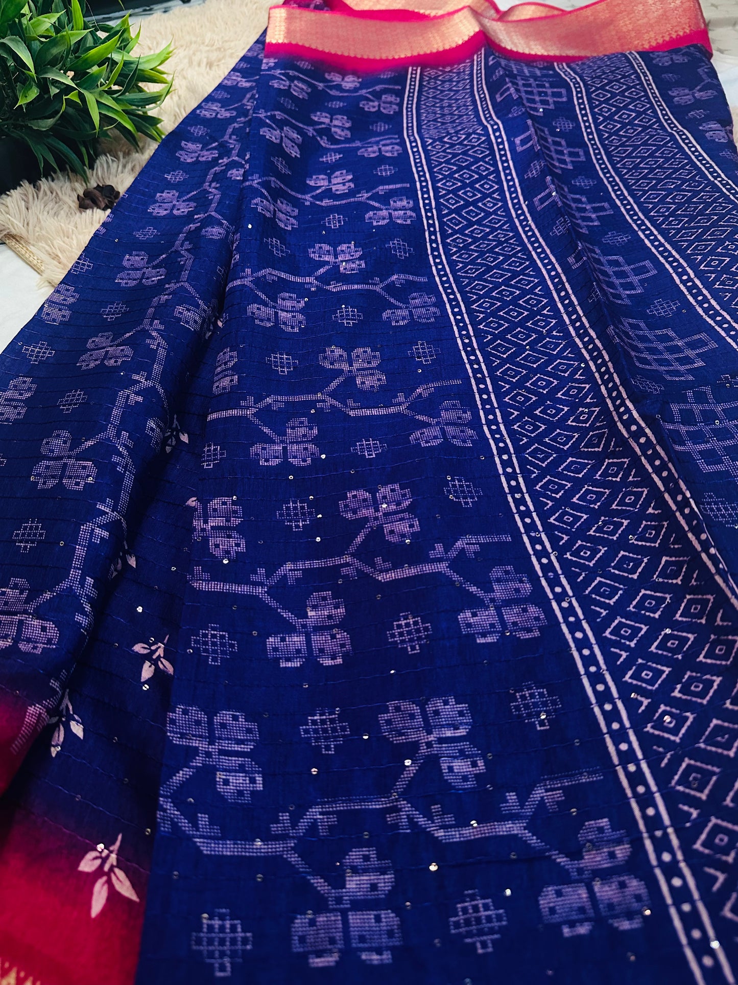 Purple Cotton Silk Saree