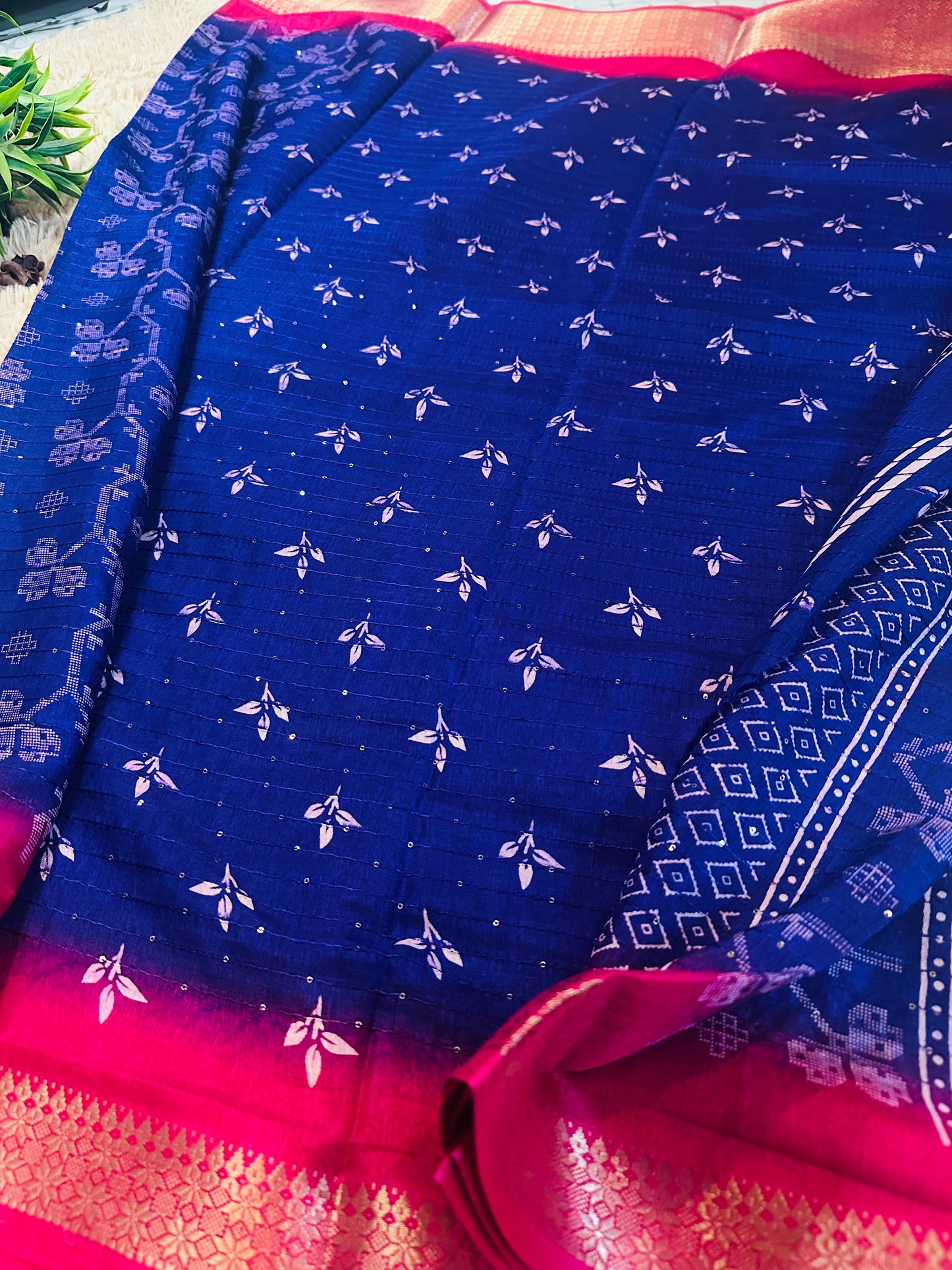 Purple Cotton Silk Saree