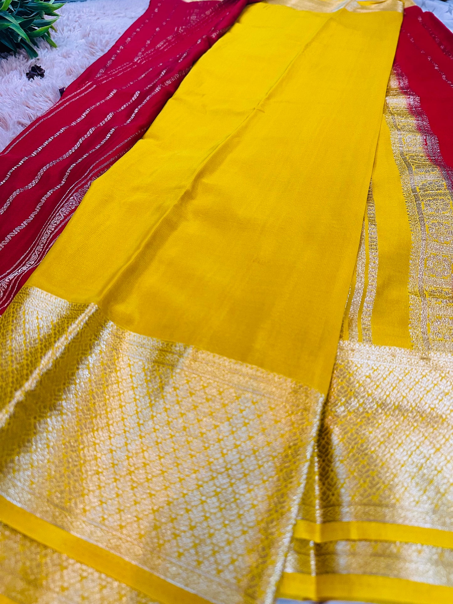 Red Premium KSIC Mysore Crepe Silk Saree