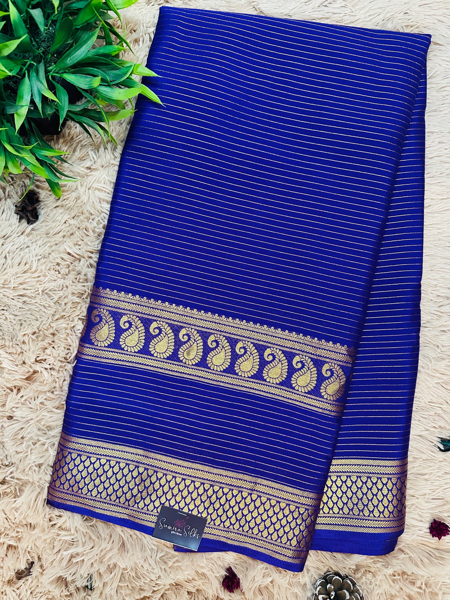 Purple Premium Mysore Crepe Silk Saree