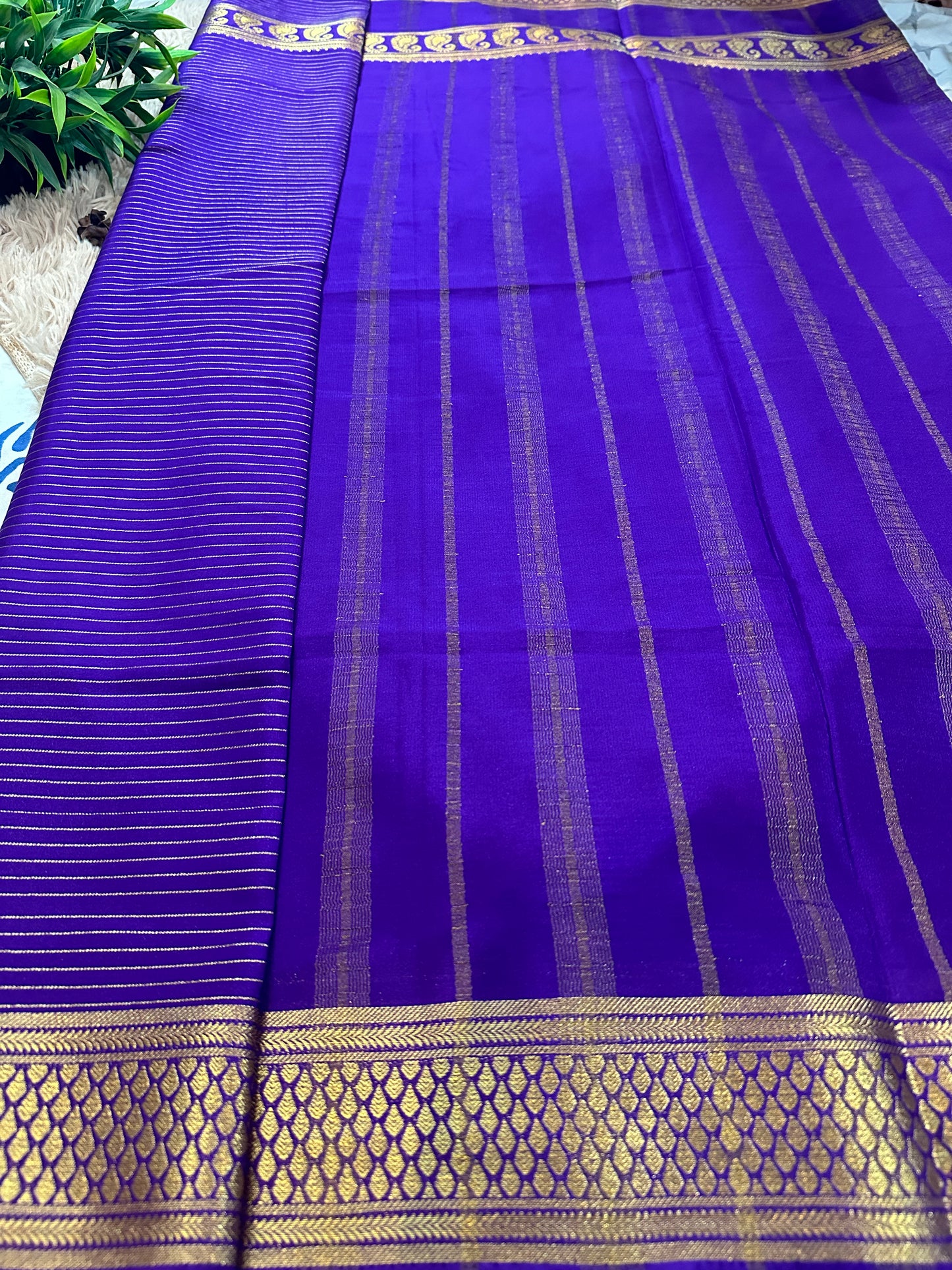 Purple Premium Mysore Crepe Silk Saree