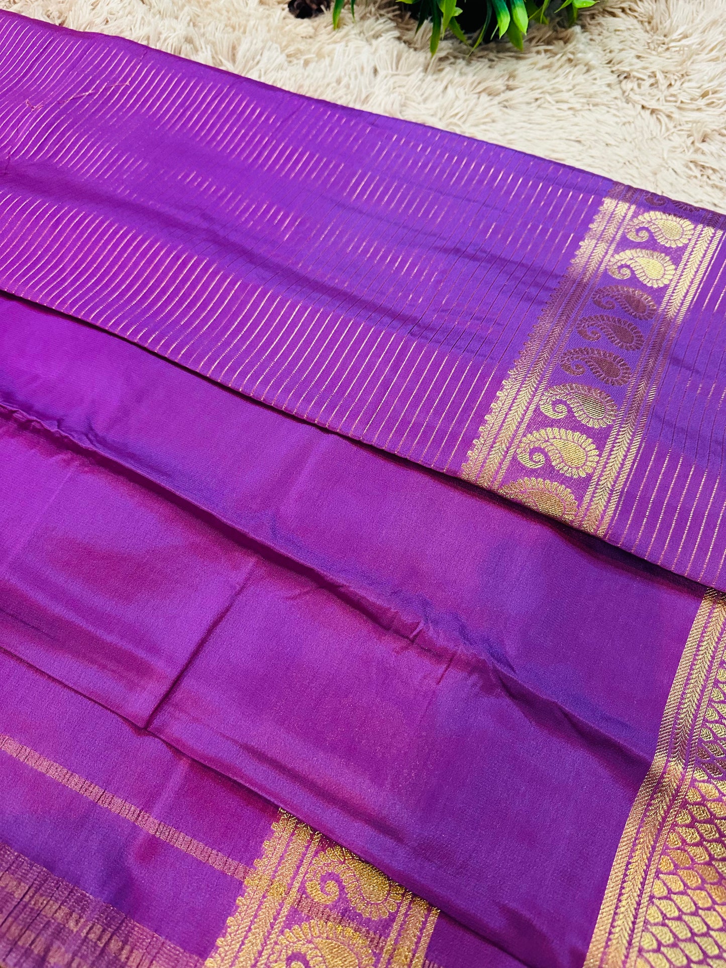 Onion Pink Premium KSIC Mysore Crepe Silk Saree