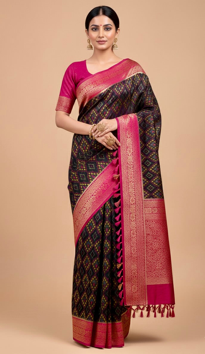 Black Patola Silk Saree