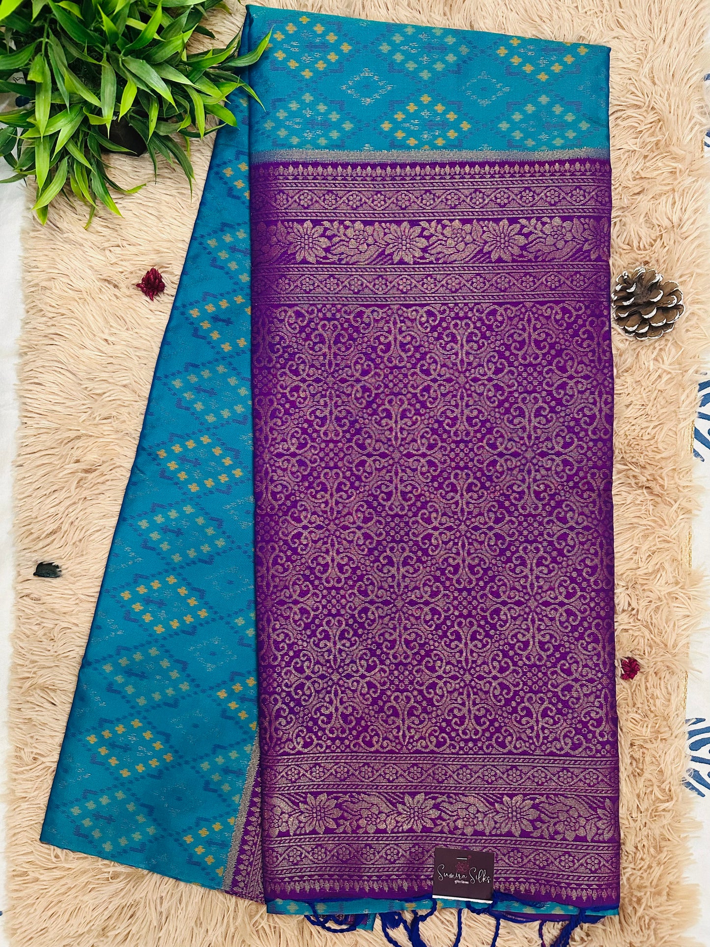 Blue Patola Silk Saree