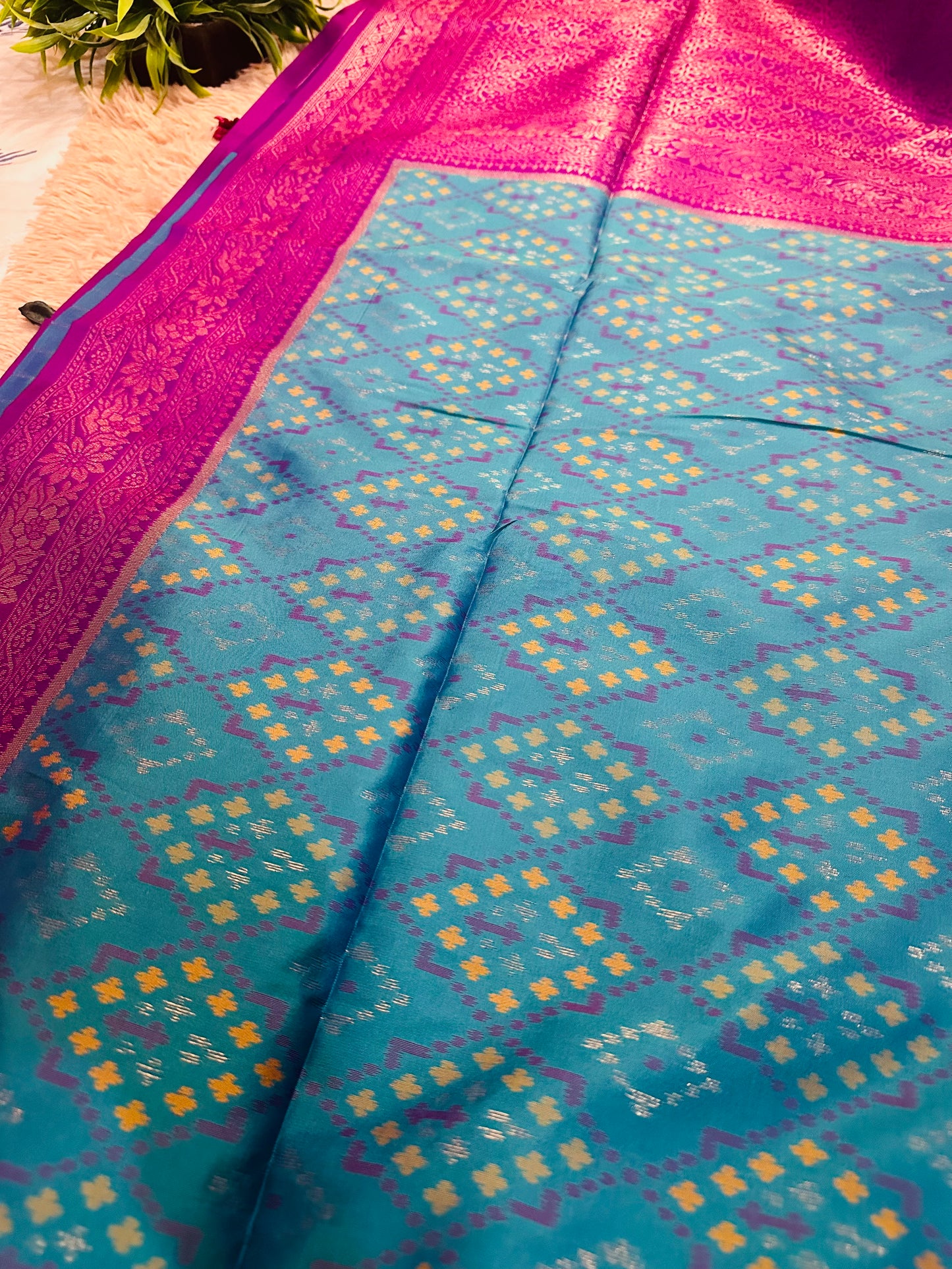 Blue Patola Silk Saree