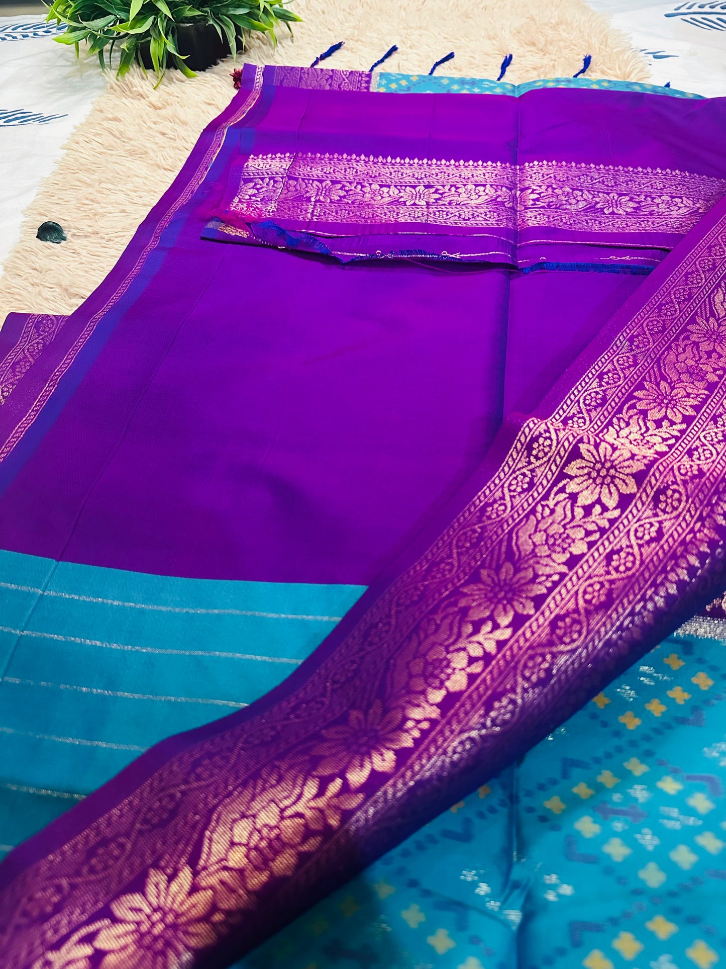 Blue Patola Silk Saree