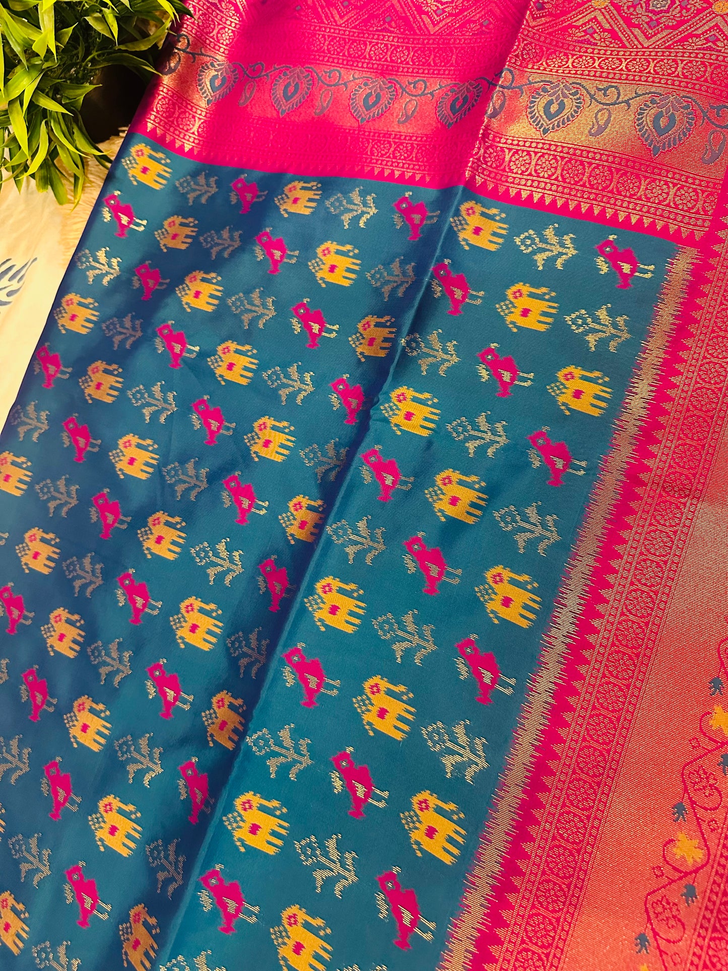 Blue Patola Silk Saree
