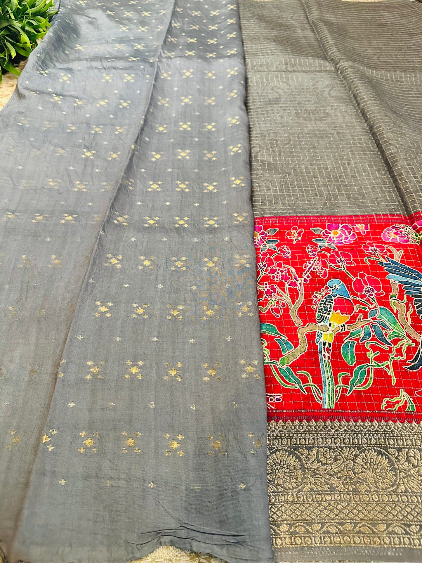 Grey Pure Viscose Saree