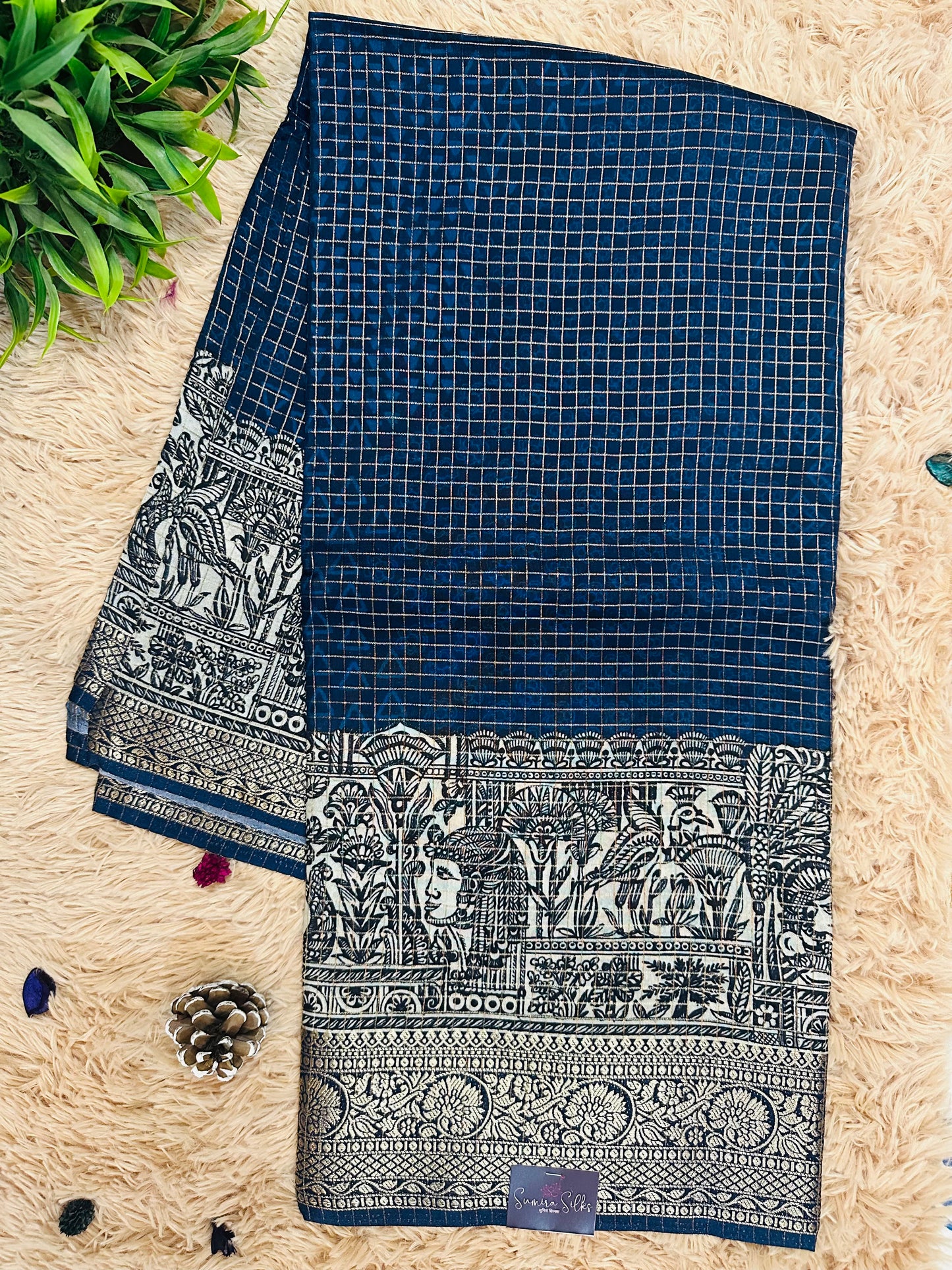 Dark Navy Blue Pure Viscose Saree
