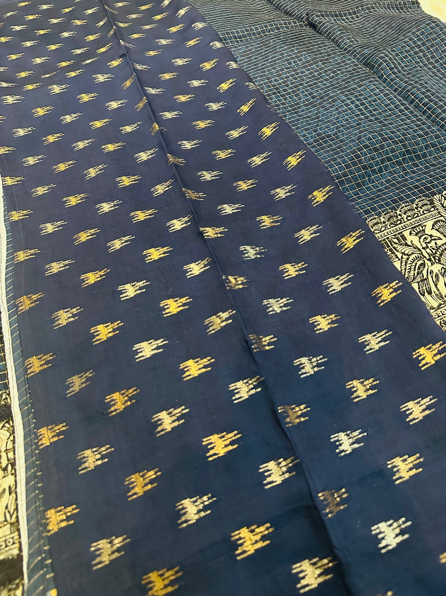 Dark Navy Blue Pure Viscose Saree
