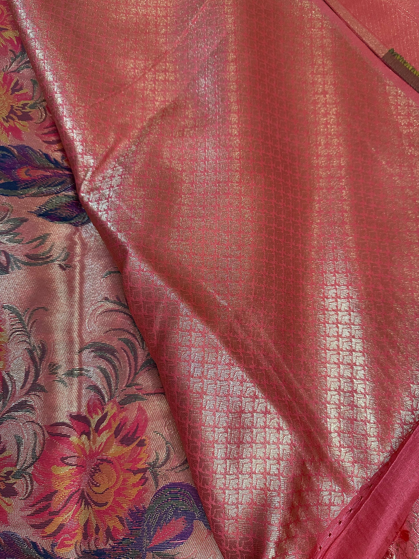 Scarlet Red Tissue Silk Saree