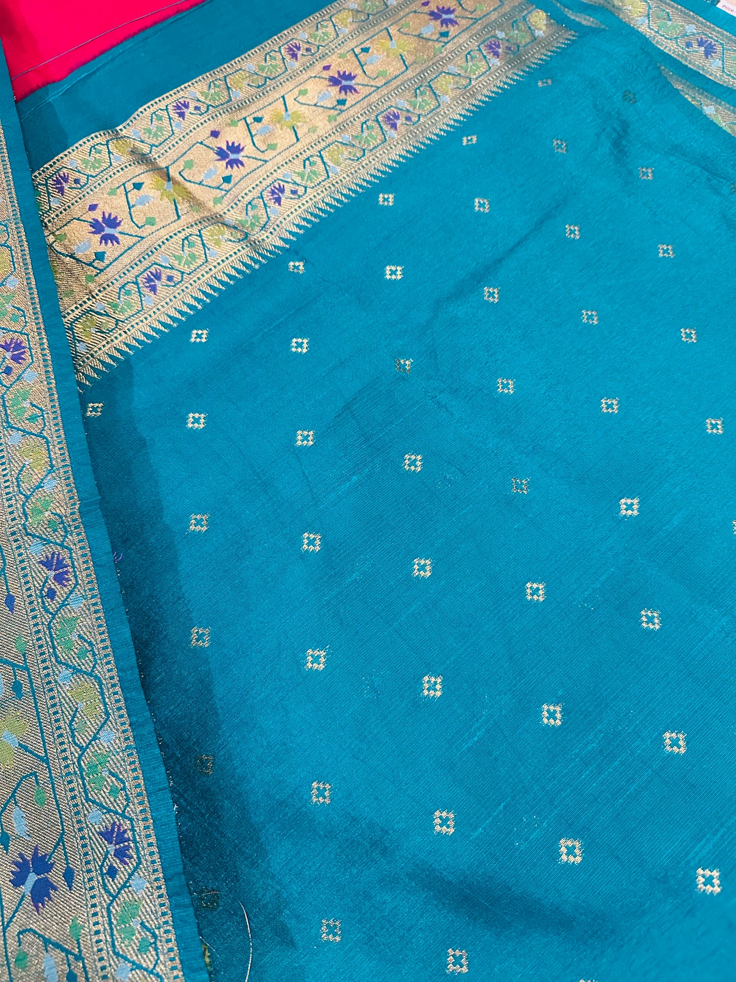 Rani Pink Patola Tussar Silk Saree