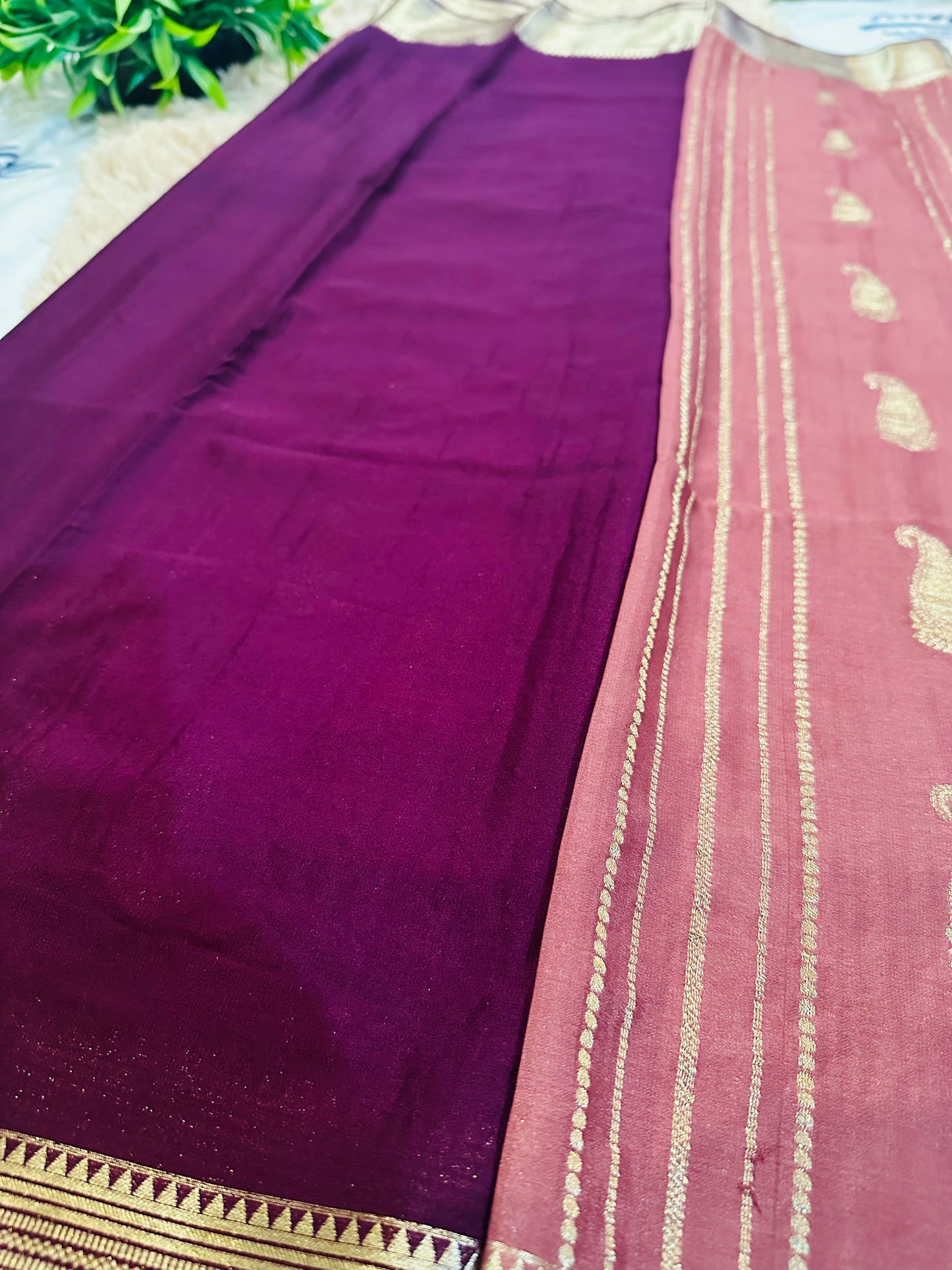 Dusty Pink Premium KSIC Mysore Crepe Silk Saree