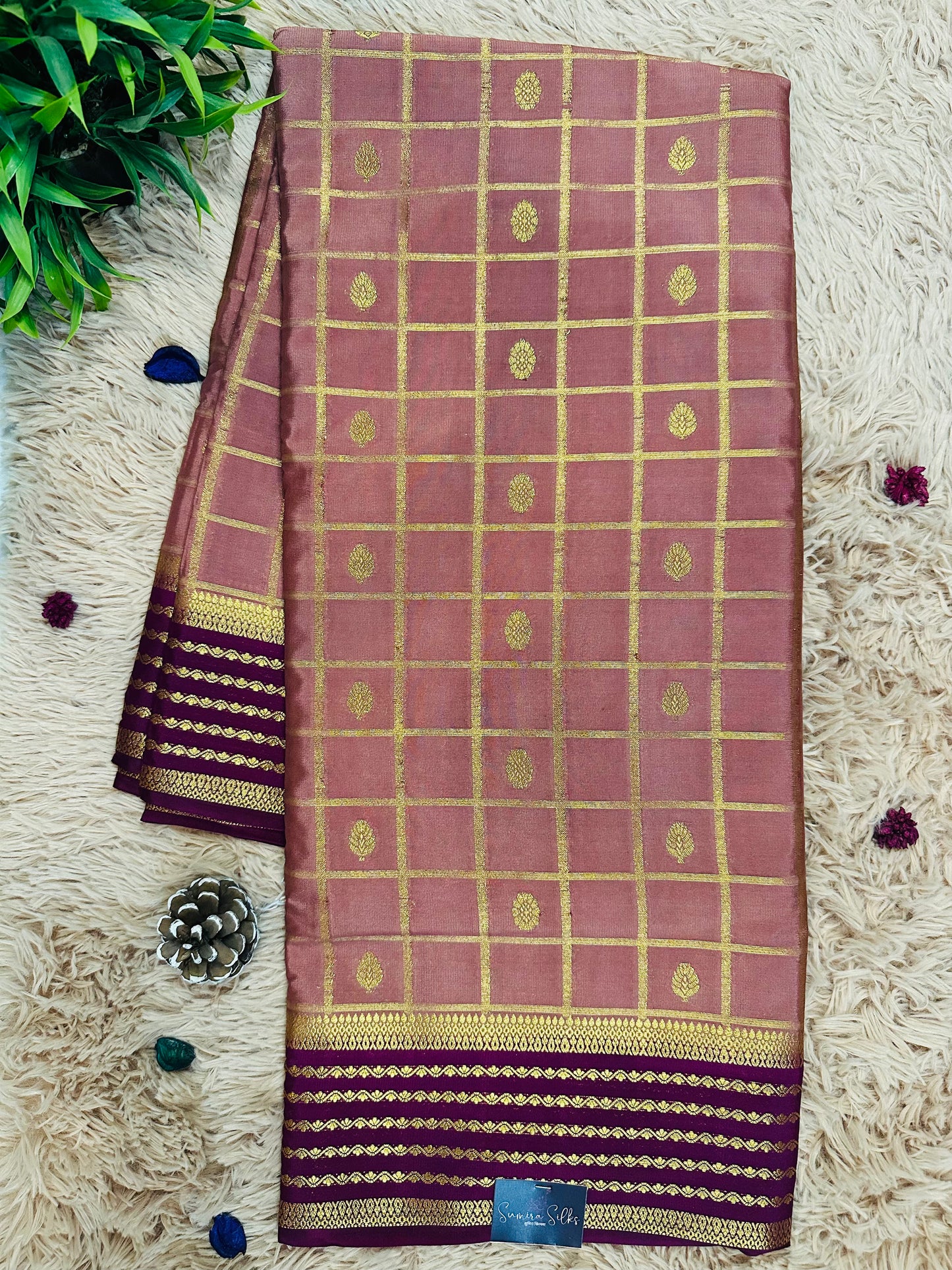 Mauve Premium KSIC Mysore Crepe Silk Saree