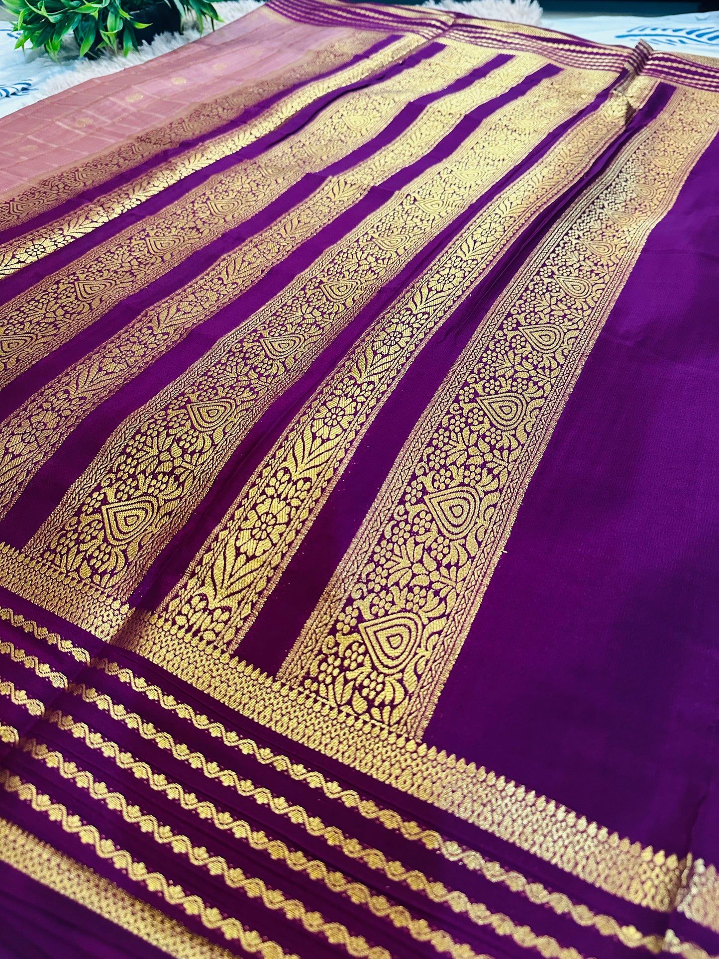 Mauve Premium KSIC Mysore Crepe Silk Saree