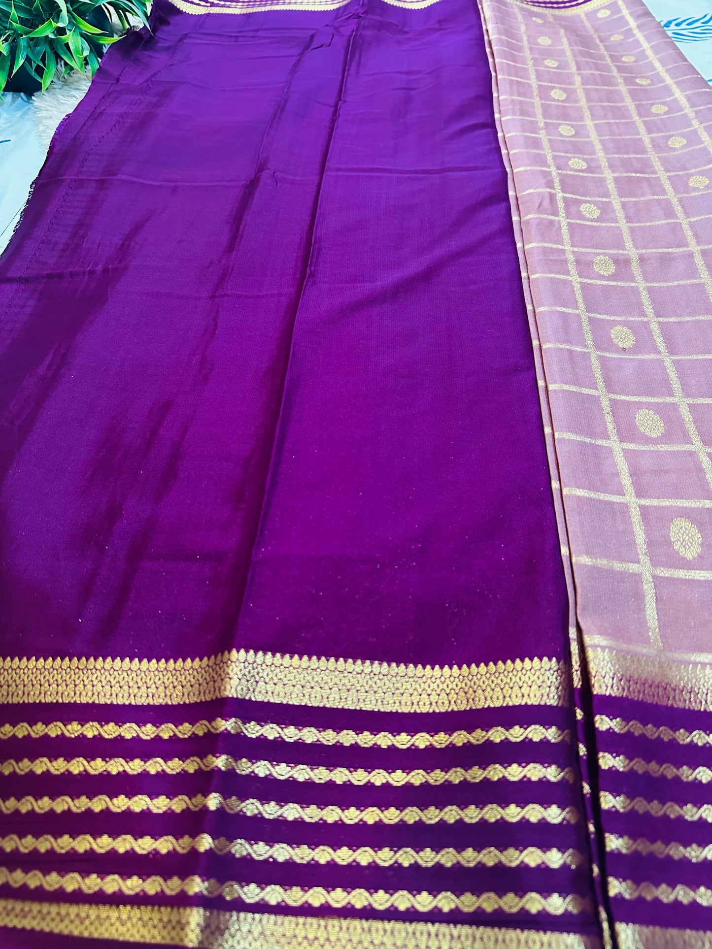 Mauve Premium KSIC Mysore Crepe Silk Saree
