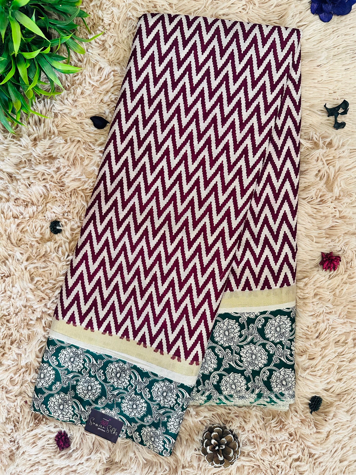 Wine Chirala Cotton Saree