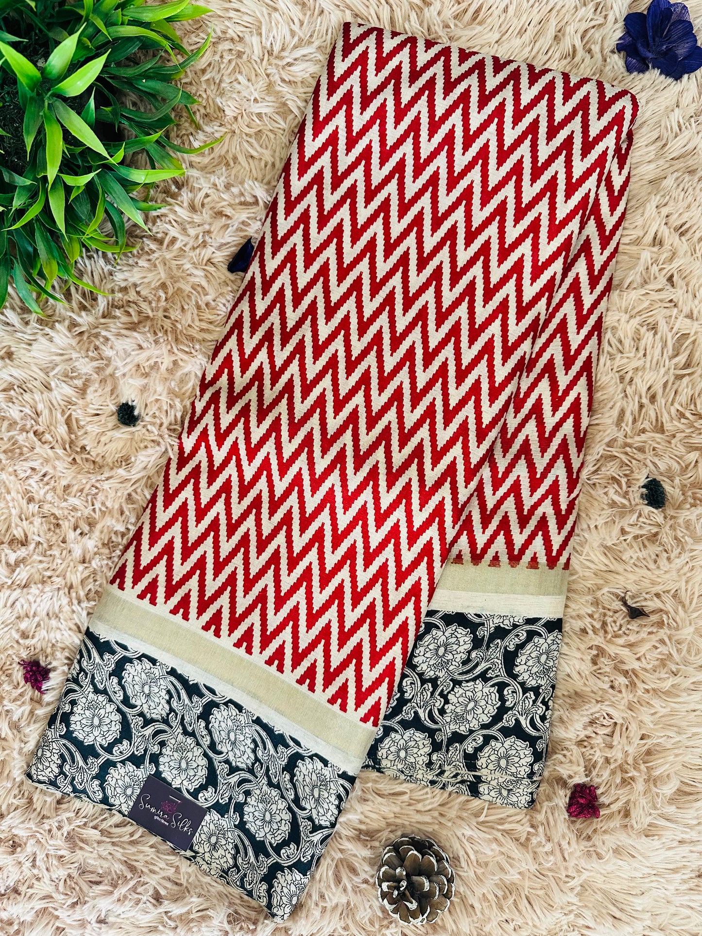 Red Chirala Cotton Saree