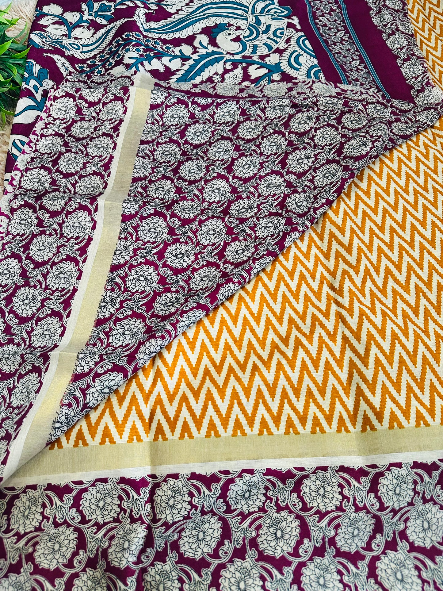 Mustard Chirala Cotton Saree