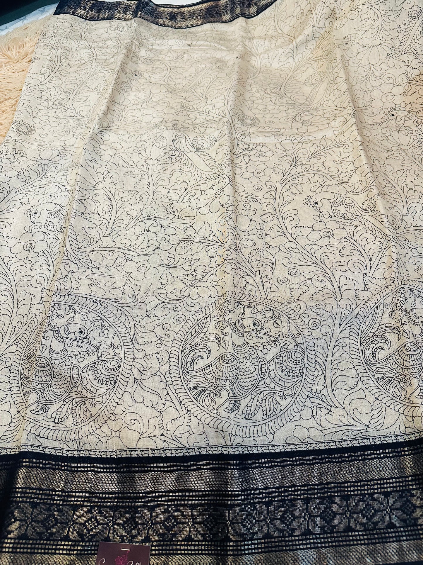Kalamkari Mul Cotton Saree