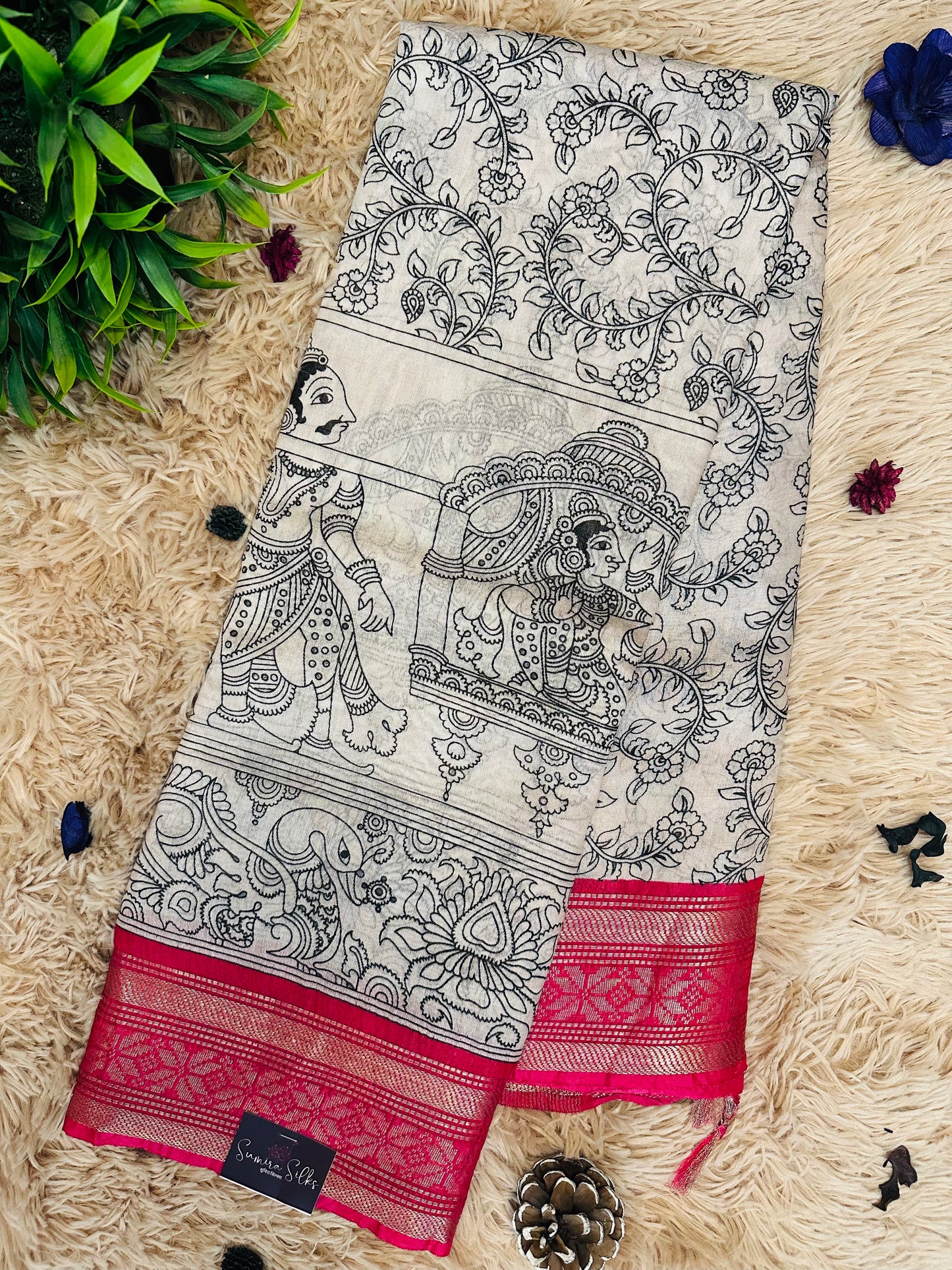 Kalamkari Mul Cotton Saree